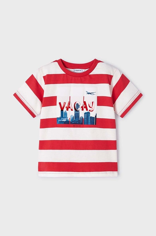 Παιδικό βαμβακερό μπλουζάκι Mayoral 3019.5J.Mini.PPYH κόκκινο SS24
