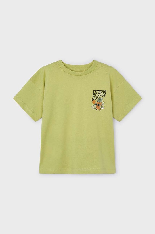 Παιδικό βαμβακερό μπλουζάκι Mayoral στάμπα πράσινο 3023.5K.Mini.PPYH