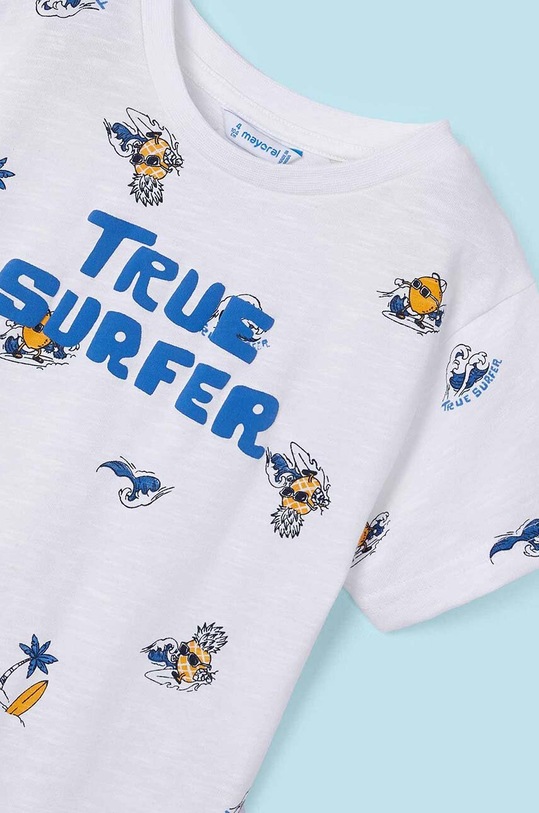 Αγορίστικα Παιδικό βαμβακερό μπλουζάκι Mayoral 3024.5K.Mini.PPYH λευκό