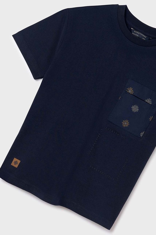 Мальчик Детская хлопковая футболка Mayoral 6028.7A.Junior.PPYH тёмно-синий