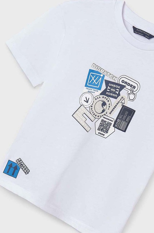 Chłopiec Mayoral t-shirt bawełniany dziecięcy 6044.7F.Junior.PPYH biały