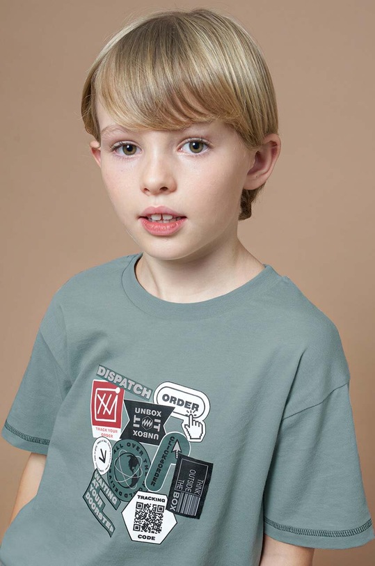 Mayoral t-shirt bawełniany dziecięcy 6044.7F.Junior.PPYH