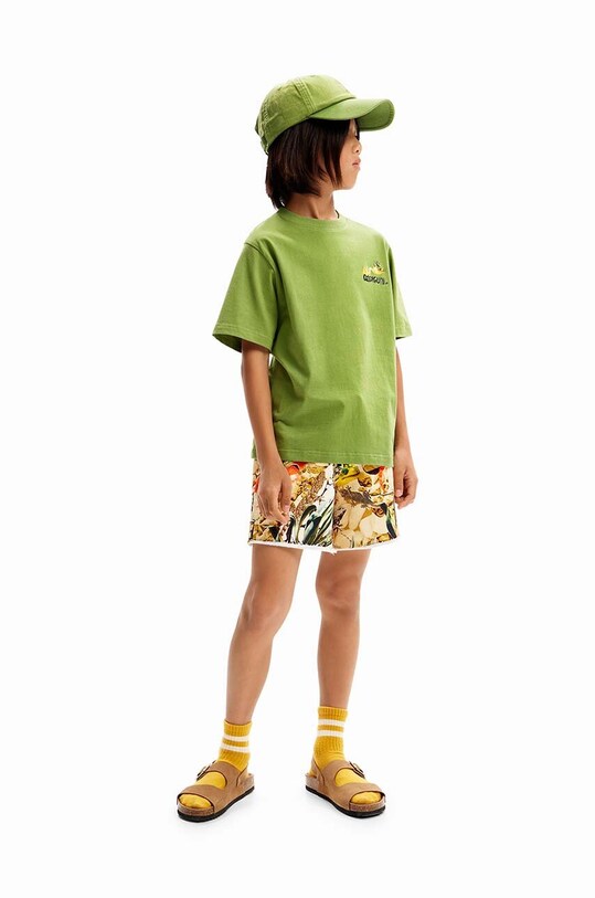 Desigual tricou de bumbac pentru copii print verde 24SBTK13