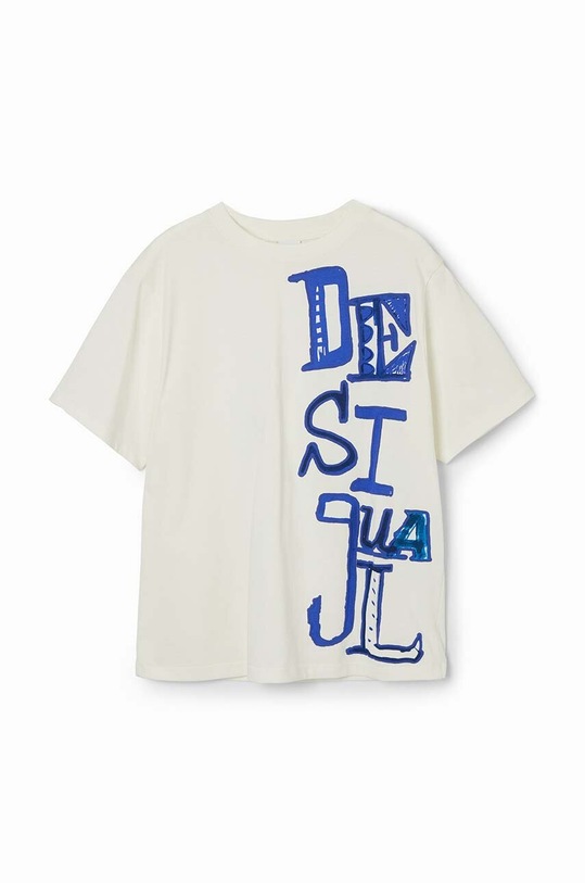 Desigual t-shirt bawełniany dziecięcy 24SBTK07 biały SS24
