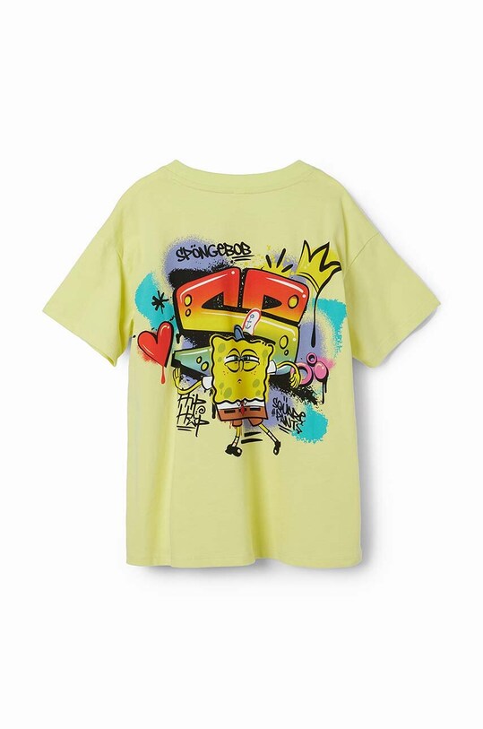 Desigual tricou de bumbac pentru copii 24SBTK02 galben SS24