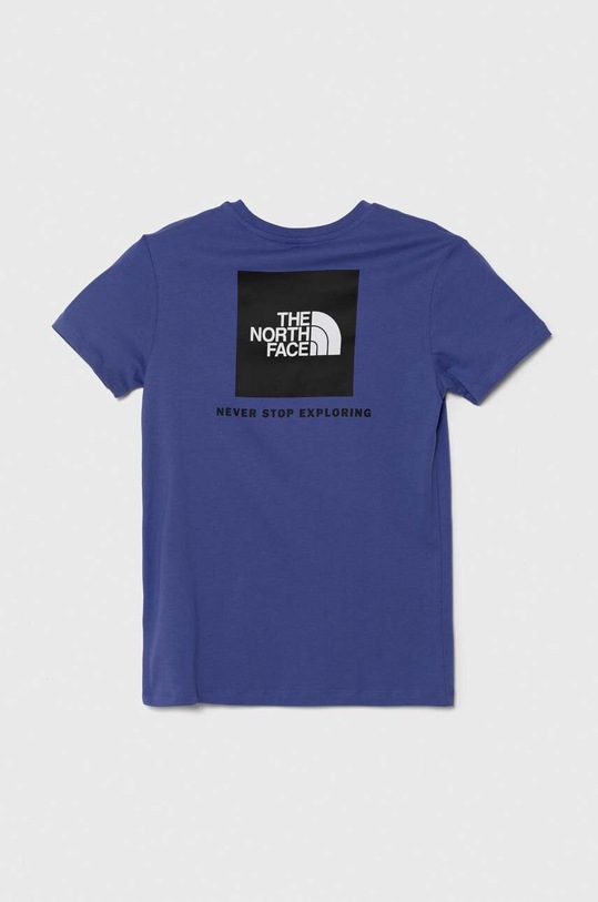 The North Face t-shirt bawełniany dziecięcy REDBOX TEE (BACK BOX GRAPHIC) NF0A87T5 fioletowy SS24