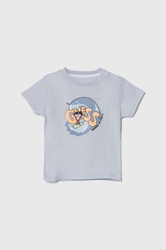 Guess t-shirt bawełniany niemowlęcy nadruk niebieski I4GI02.K8HM4.PPYH