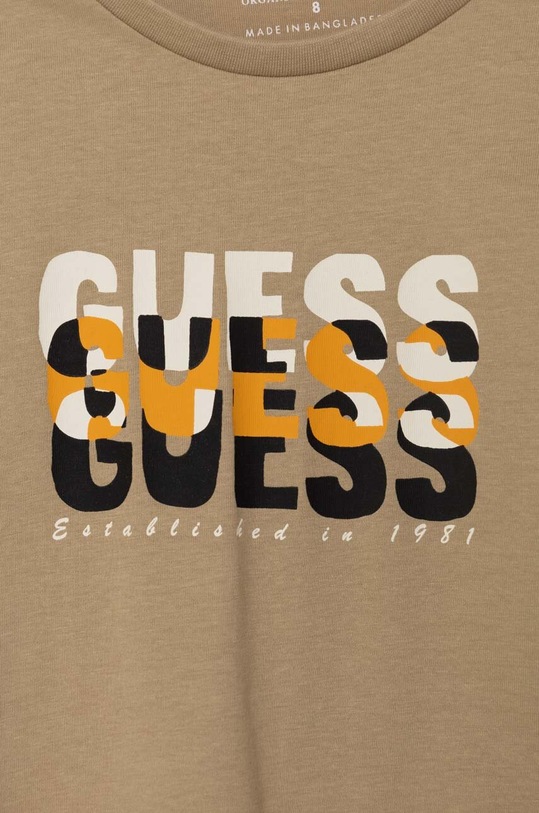 Chłopiec Guess t-shirt bawełniany dziecięcy L4GI02.K8HM4.PPYH beżowy