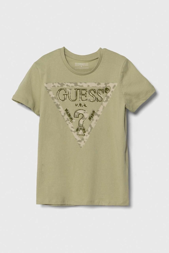 Guess t-shirt bawełniany dziecięcy nadruk zielony L4GI03.K8HM4.PPYH