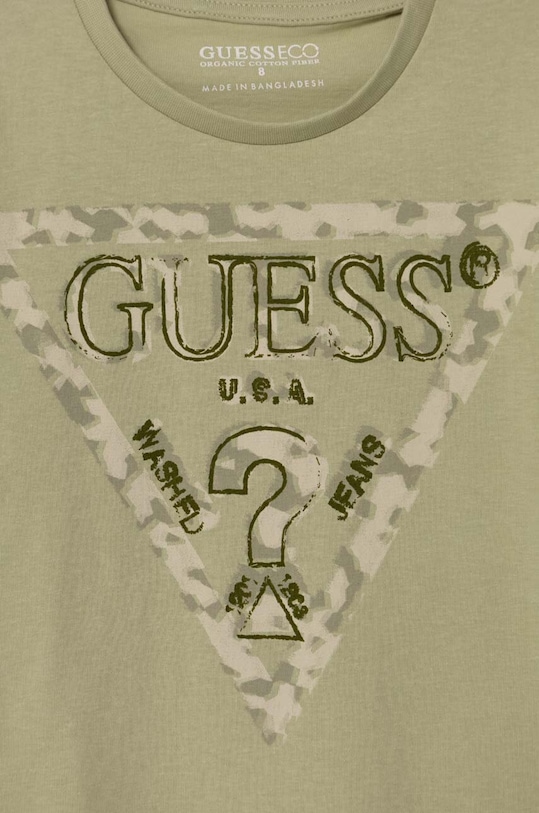 Chłopiec Guess t-shirt bawełniany dziecięcy L4GI03.K8HM4.PPYH zielony