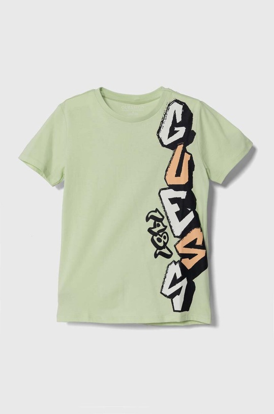 Guess t-shirt bawełniany dziecięcy nadruk zielony L4GI04.K8HM4.PPYH
