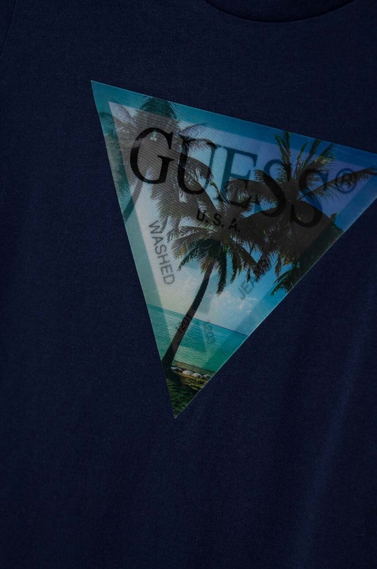 Chłopiec Guess t-shirt bawełniany dziecięcy L4GI10.K8HM4.PPYH granatowy