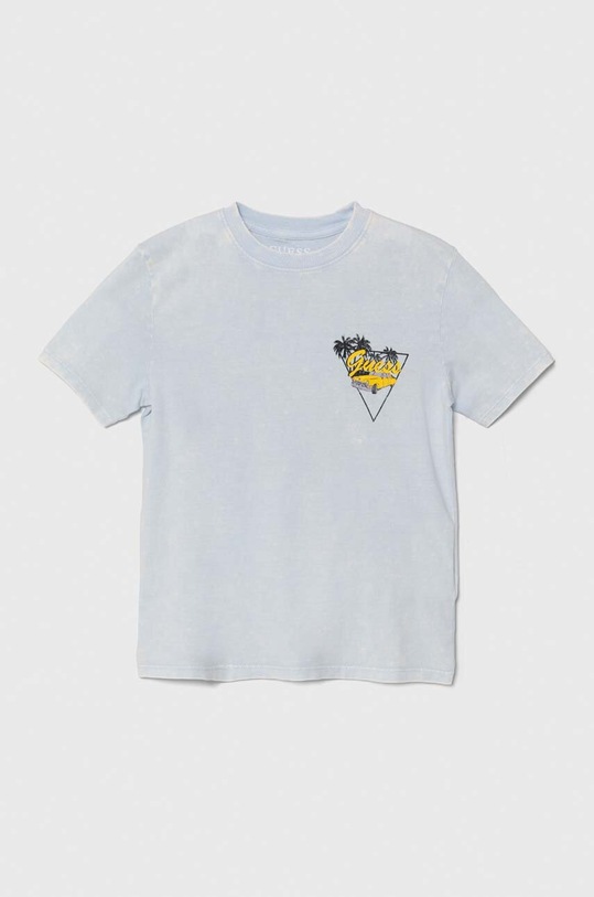 Guess t-shirt bawełniany dziecięcy nadruk niebieski L4GI25.K8HM4.PPYH