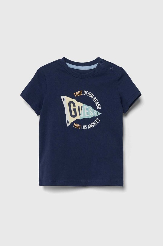 Guess t-shirt bawełniany dziecięcy nadruk granatowy N4GI01.K8HM4.PPYH
