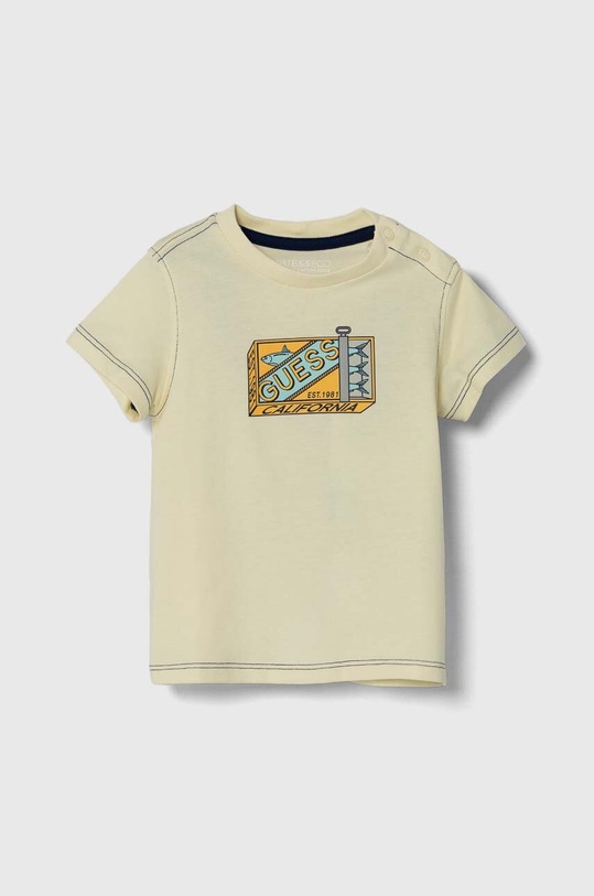Guess t-shirt bawełniany dziecięcy nadruk żółty N4GI09.K8HM4.PPYH
