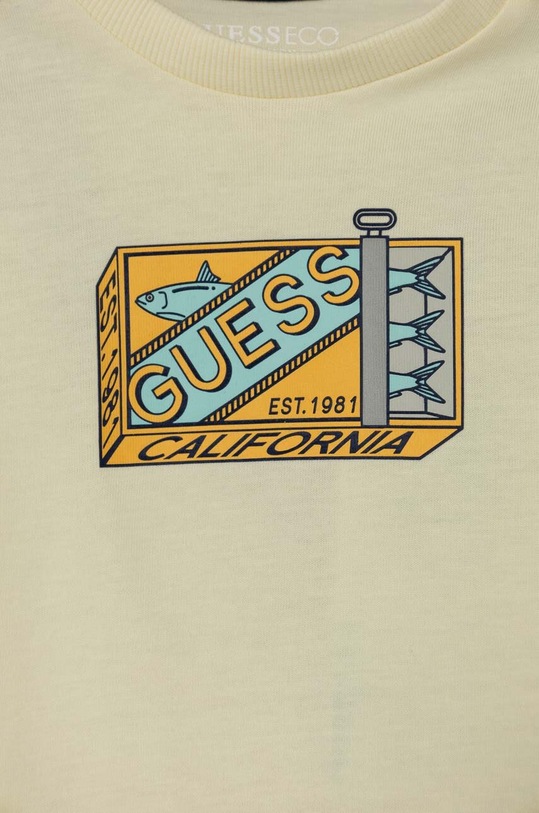 Chłopiec Guess t-shirt bawełniany dziecięcy N4GI09.K8HM4.PPYH żółty