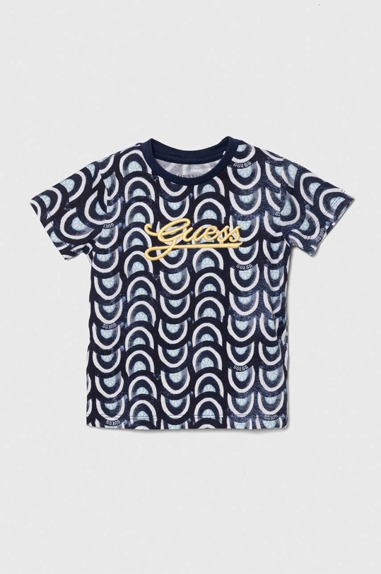 Παιδικό βαμβακερό μπλουζάκι Guess βαμβάκι σκούρο μπλε N4GI10.K8HM3.PPYH
