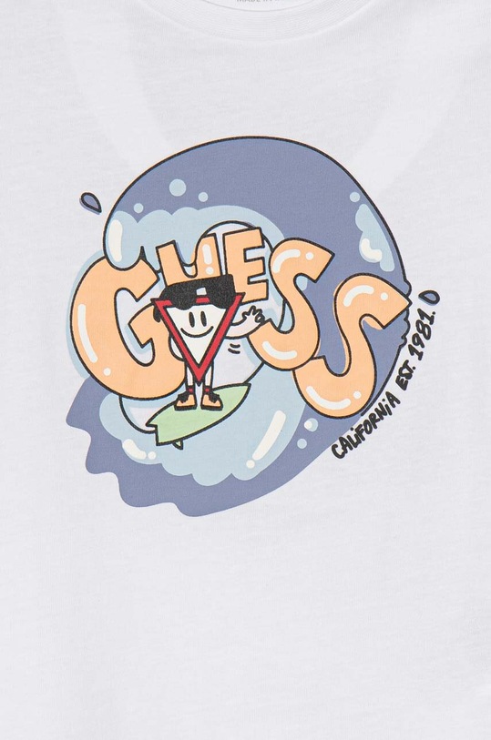 Chłopiec Guess t-shirt bawełniany dziecięcy N4GI19.K8HM4.PPYH biały