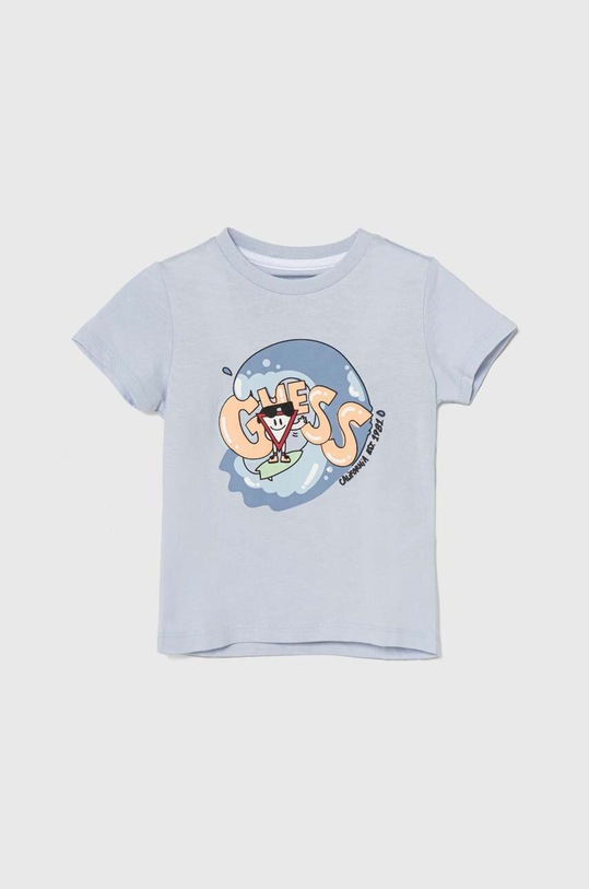 Guess t-shirt bawełniany dziecięcy nadruk niebieski N4GI19.K8HM4.PPYH