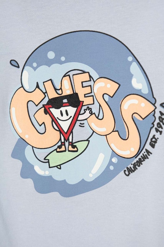 Chłopiec Guess t-shirt bawełniany dziecięcy N4GI19.K8HM4.PPYH niebieski