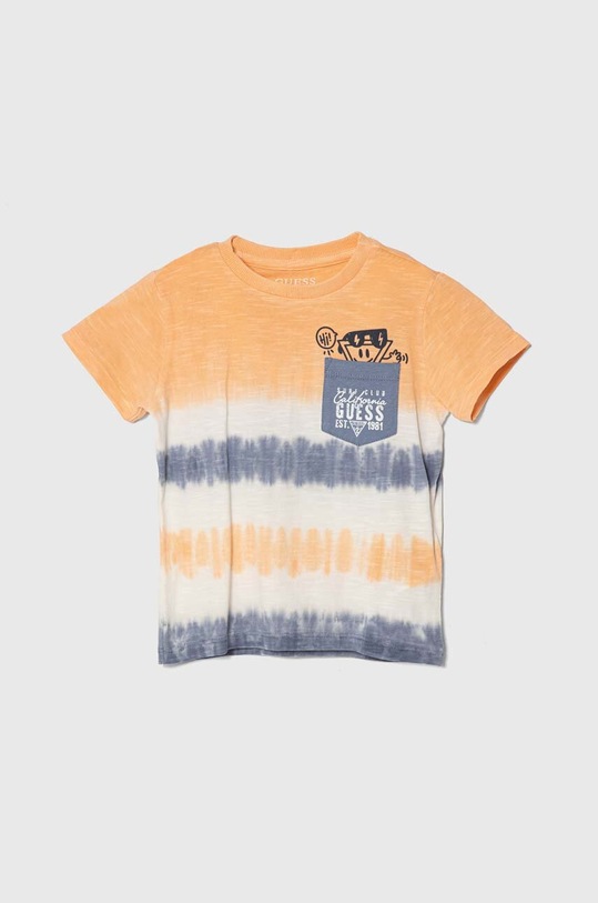 Guess t-shirt bawełniany dziecięcy wzorzyste pomarańczowy N4GI21.K6XN1.PPYH