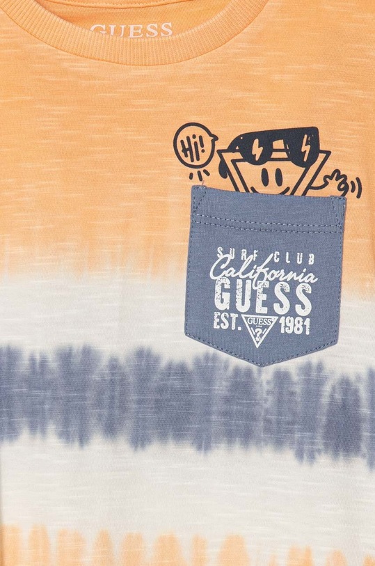 Chłopiec Guess t-shirt bawełniany dziecięcy N4GI21.K6XN1.PPYH pomarańczowy