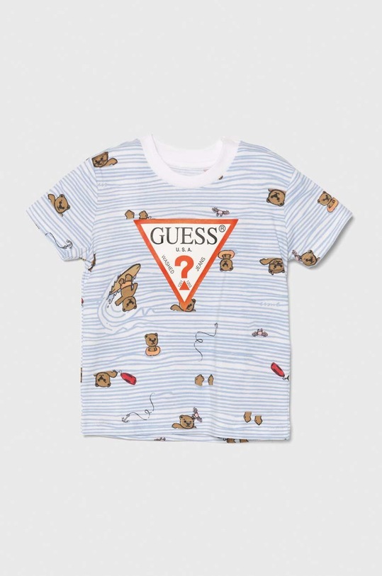 Παιδικό βαμβακερό μπλουζάκι Guess βαμβάκι μπλε N4GI23.K8HM3.PPYH