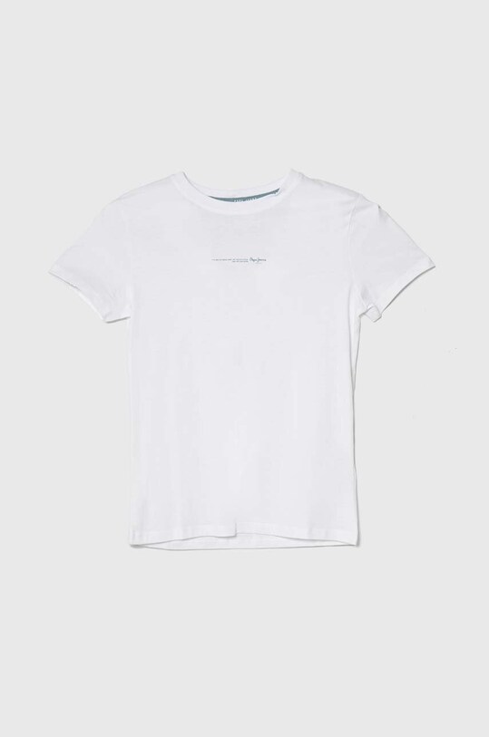 Детская хлопковая футболка Pepe Jeans DAVIDE TEE хлопок белый PB503840