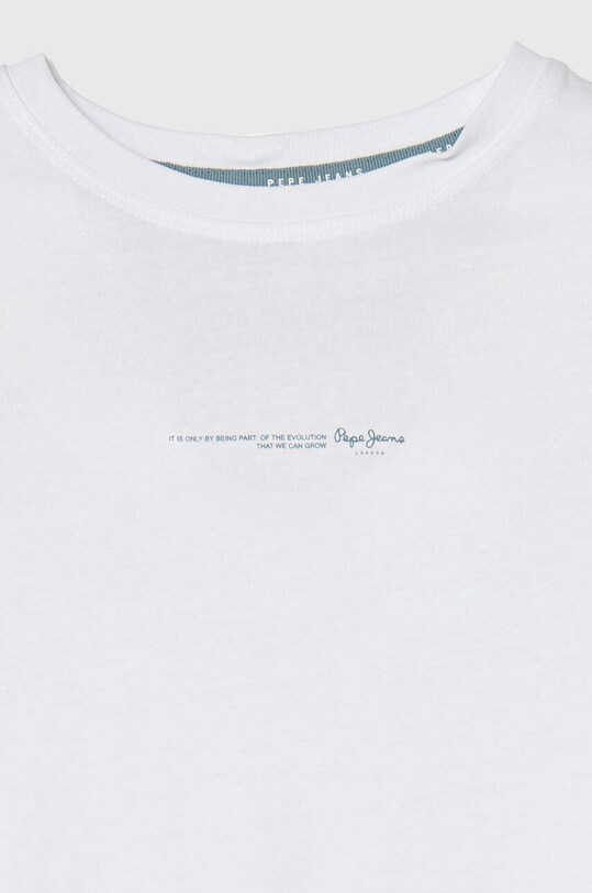 Мальчик Детская хлопковая футболка Pepe Jeans DAVIDE TEE PB503840 белый