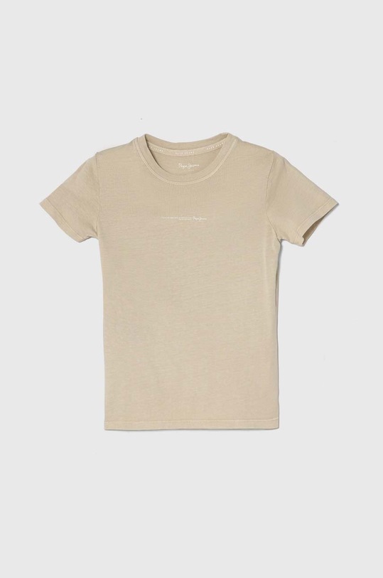 Pepe Jeans t-shirt bawełniany dziecięcy DAVIDE TEE bawełna beżowy PB503840