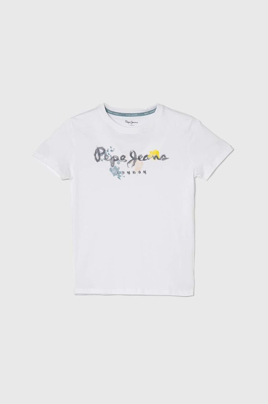 Pepe Jeans t-shirt bawełniany dziecięcy REDELL nadruk biały PB503849