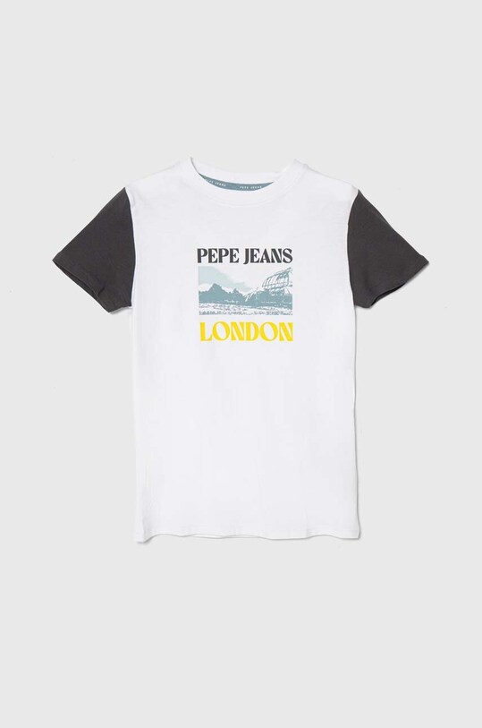 Pepe Jeans tricou de bumbac pentru copii RICK print alb PB503850