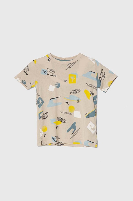 Pepe Jeans t-shirt bawełniany dziecięcy REDGE wzorzyste beżowy PB503858
