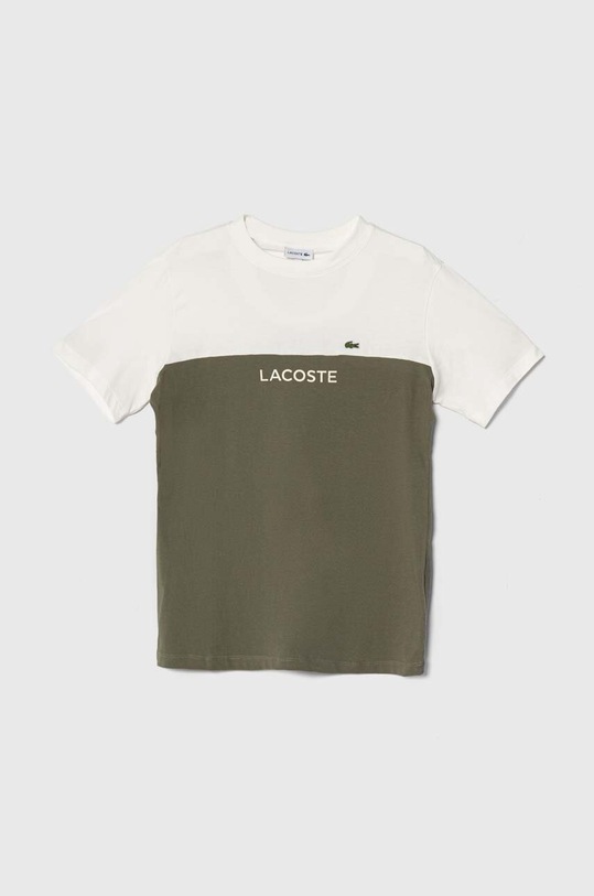 Παιδικό βαμβακερό μπλουζάκι Lacoste βαμβάκι πράσινο TJ5289.PPYH