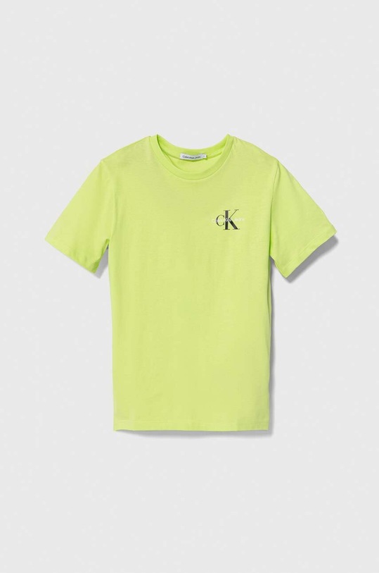 Detské bavlnené tričko Calvin Klein Jeans bavlna zelená IB0IB01231.128.176.PPYH