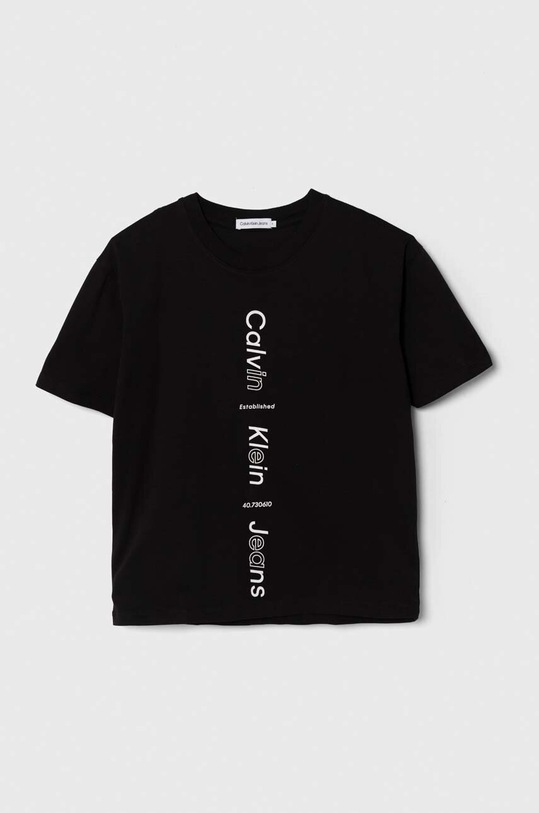 Calvin Klein Jeans t-shirt bawełniany dziecięcy nadruk czarny IB0IB02036.128.176.PPYH