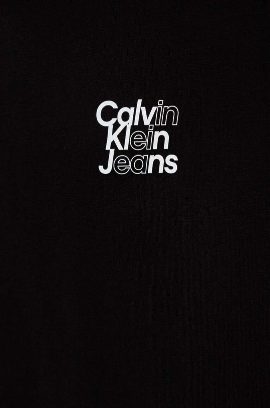 Αγορίστικα Παιδικό βαμβακερό μπλουζάκι Calvin Klein Jeans IB0IB02037.128.176.PPYH μαύρο