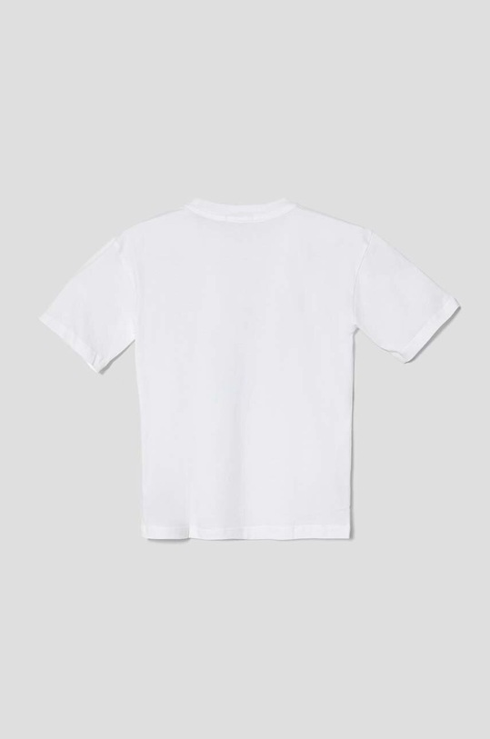 Παιδικό βαμβακερό μπλουζάκι Calvin Klein Jeans IB0IB02106.PPYH λευκό SS24