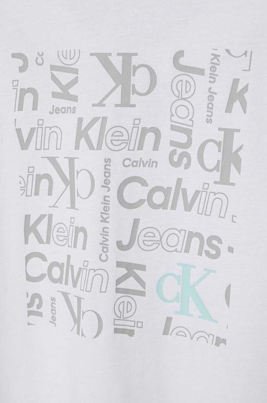 Αγορίστικα Παιδικό βαμβακερό μπλουζάκι Calvin Klein Jeans IB0IB02106.PPYH λευκό