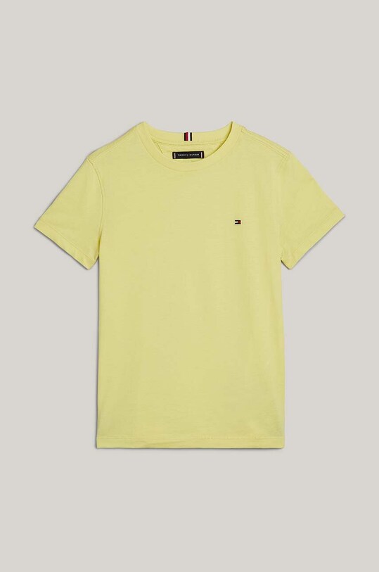Дитяча бавовняна футболка Tommy Hilfiger KB0KB06879.128.176.PPYH жовтий SS24