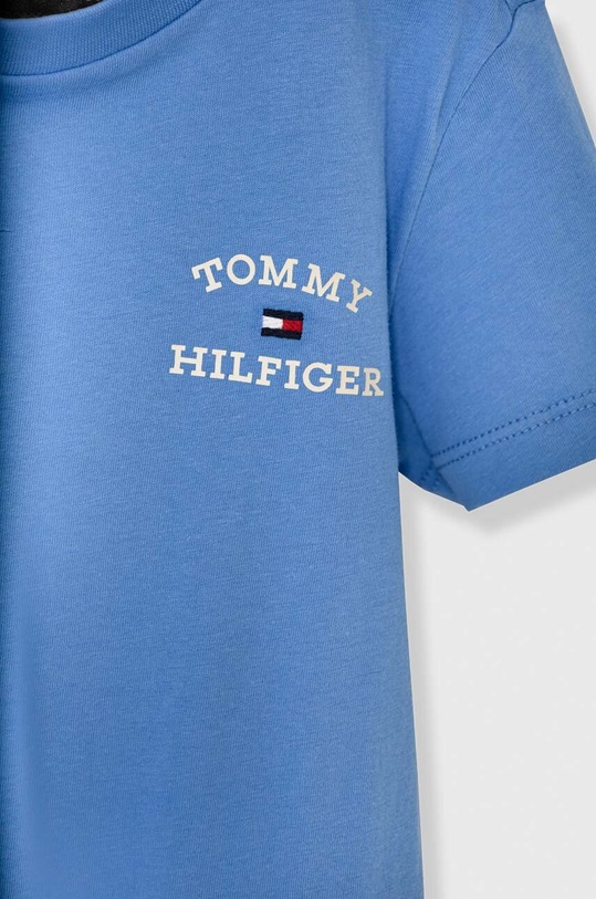Дитяча бавовняна футболка Tommy Hilfiger KB0KB08807.74.122.PPYH блакитний SS24