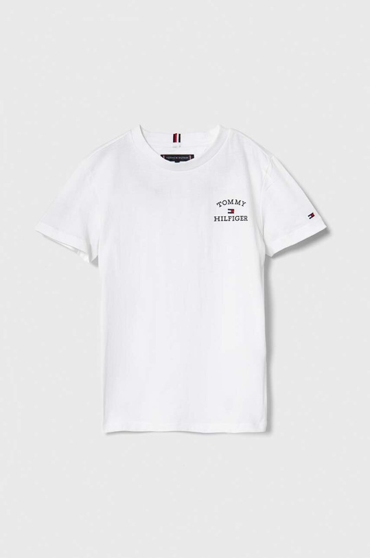 Tommy Hilfiger t-shirt bawełniany dziecięcy nadruk biały KB0KB08807.128.176.PPYH