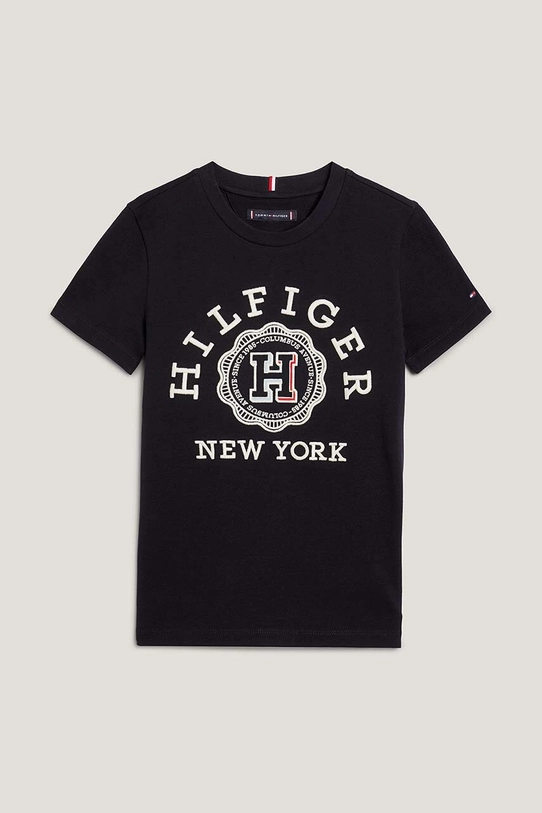 Tommy Hilfiger t-shirt bawełniany dziecięcy nadruk czarny KB0KB08809.128.176.PPYH