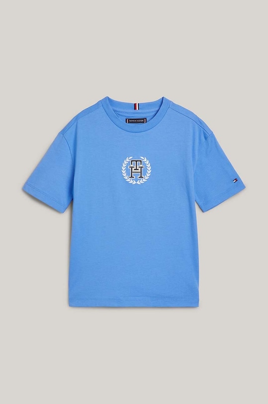 Tommy Hilfiger t-shirt bawełniany dziecięcy nadruk niebieski KB0KB08814.128.176.PPYH