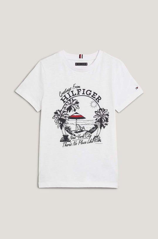 Tommy Hilfiger t-shirt bawełniany dziecięcy nadruk biały KB0KB08939.98.122.PPYH