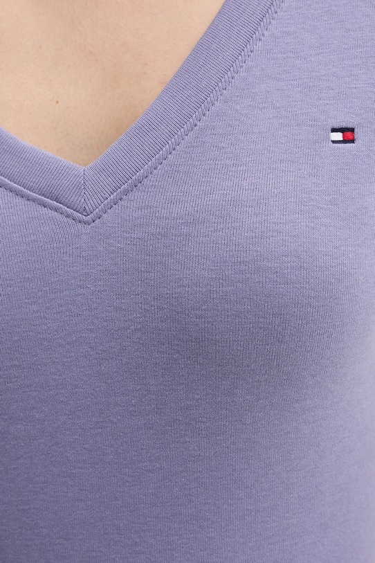 Bavlnené tričko Tommy Hilfiger WW0WW40584 fialová