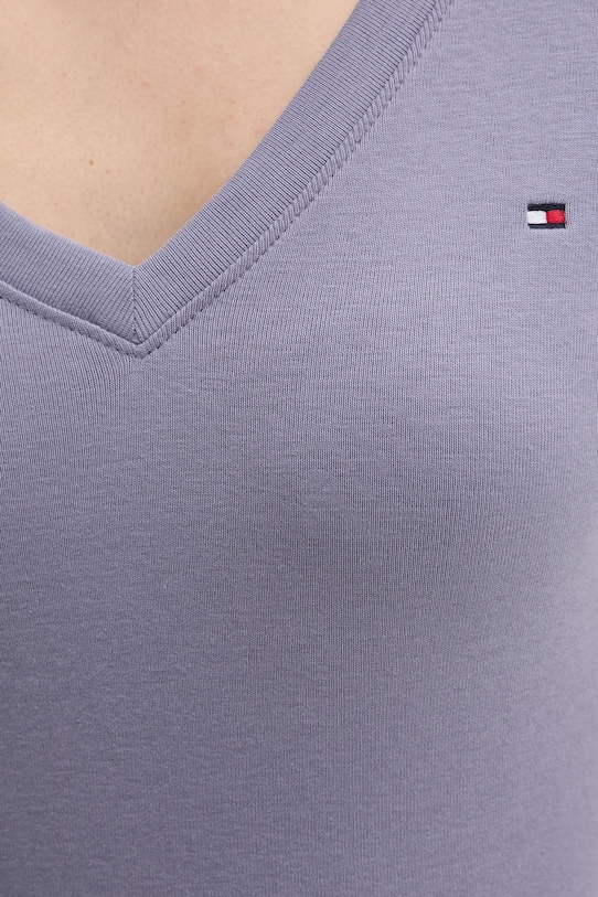 Bavlněné tričko Tommy Hilfiger WW0WW40584 fialová