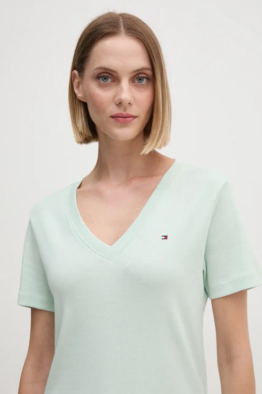 Tommy Hilfiger t-shirt bawełniany bawełna zielony WW0WW40584