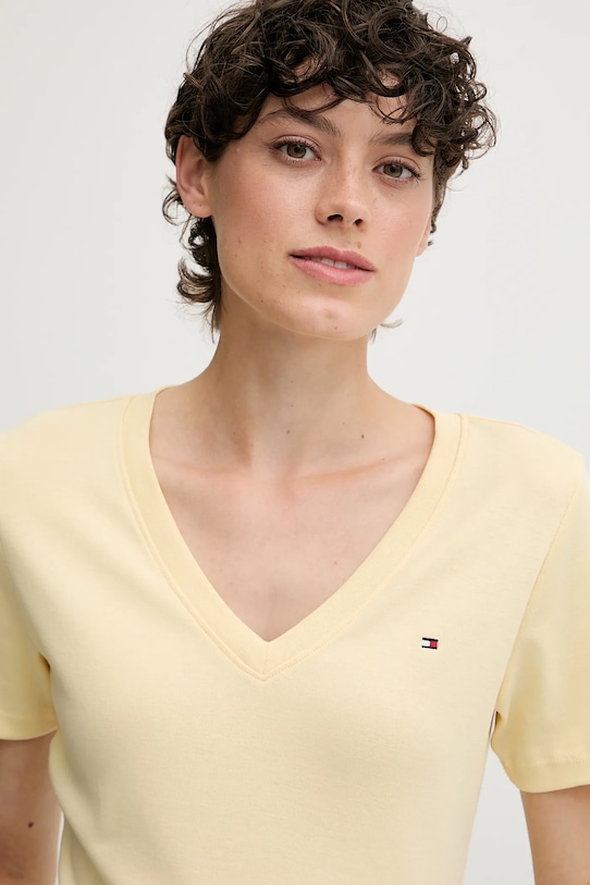 Oblečení Bavlněné tričko Tommy Hilfiger WW0WW40584 žlutá