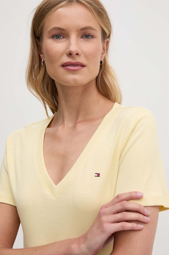 Oblečení Bavlněné tričko Tommy Hilfiger WW0WW40584 žlutá